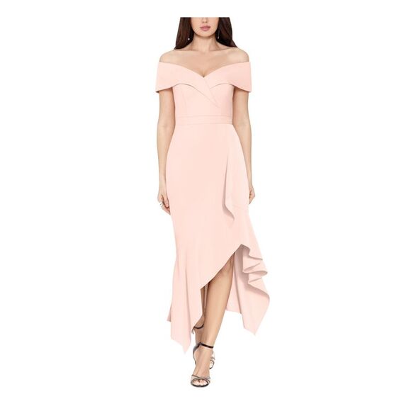 XSCAPE Womens Metallic Sleeveless Halter Short Party Fit + Flare Dress